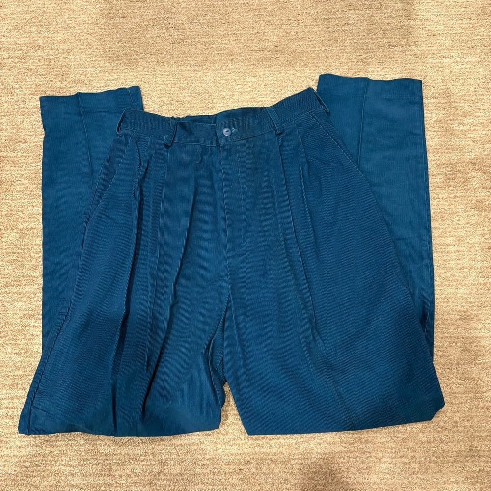 Vintage Northern Isles Blue Straight Leg Corduroy Pants - Size 10 - Picture 1 of 4